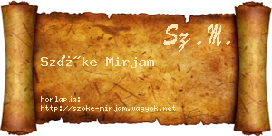 Szőke Mirjam névjegykártya