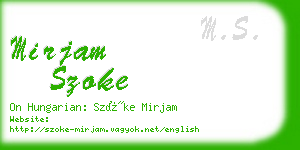 mirjam szoke business card